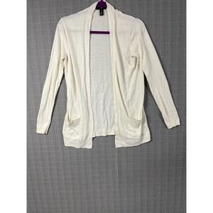 Gap Cardigan Sweater Womens Small Beige Cotton Tight Knit Open Front Winter